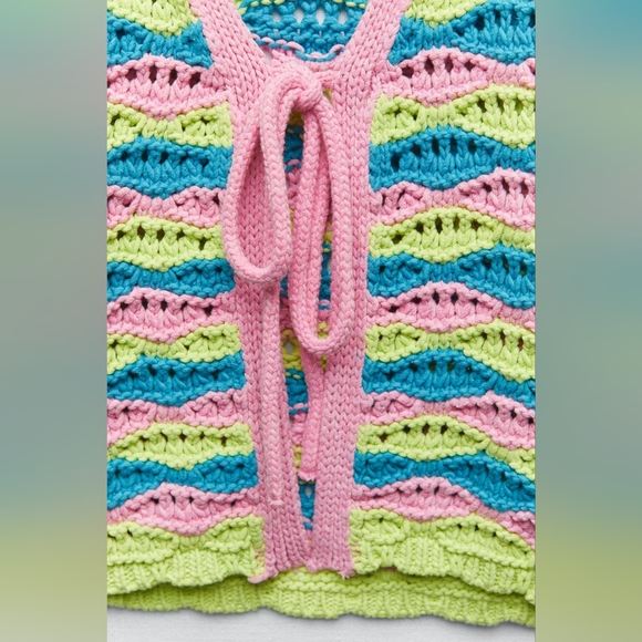 ZARA LIMITED EDITION STRIPED KNIT CARDIGAN - Picture 8 of 8